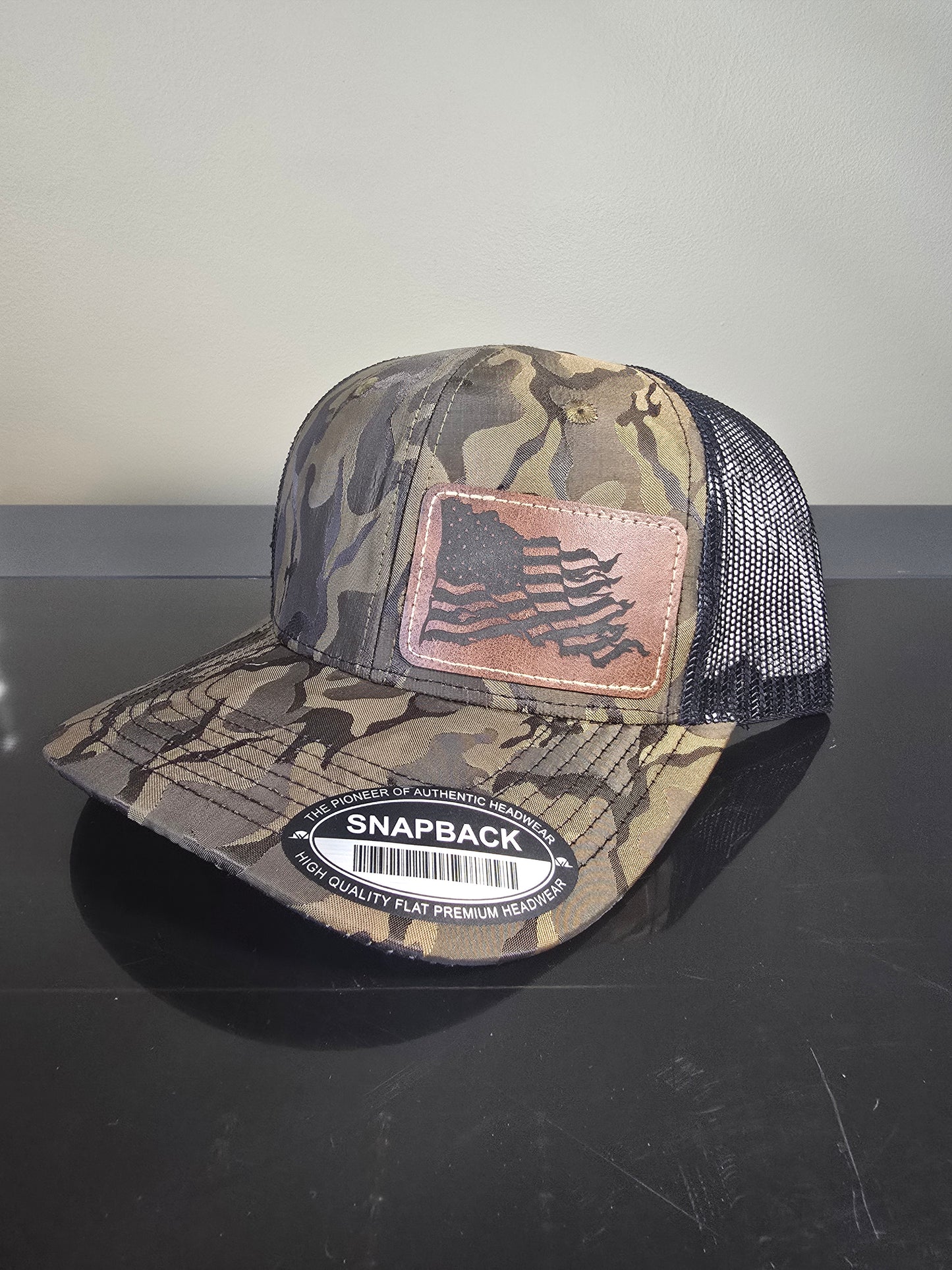Woodland Camo Snapback Hat - Old Glory