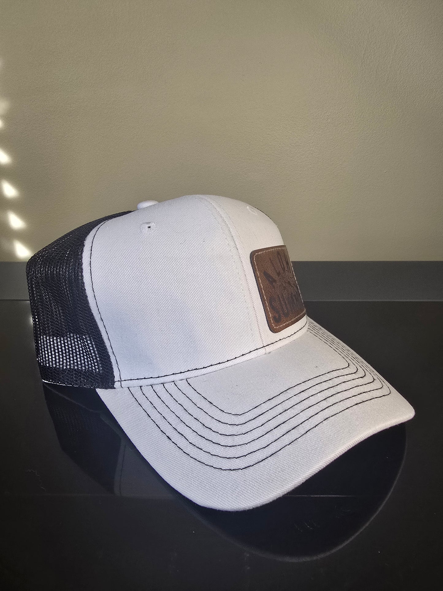 White & Black Snapback Hat - Aloha Summer