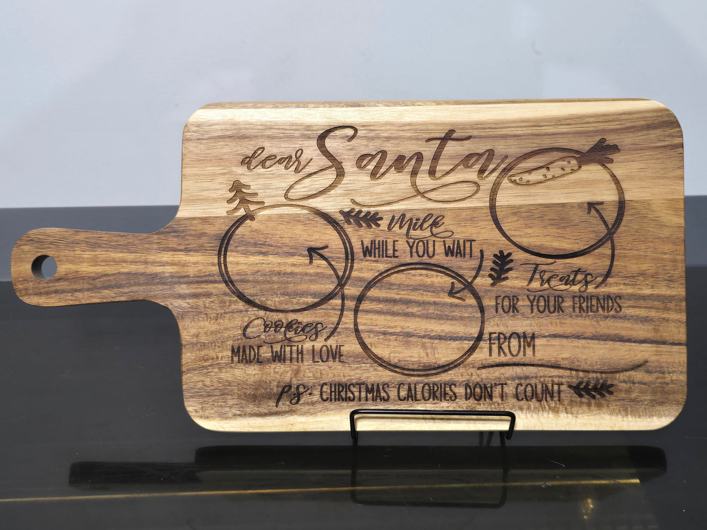 Dear Santa Rectangle Acacia Cutting Board