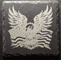 Eagle and American Flag Square Slate Coaster