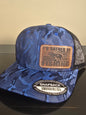 Blue Camo Snapback Hat - I'd Rather Be Fishing