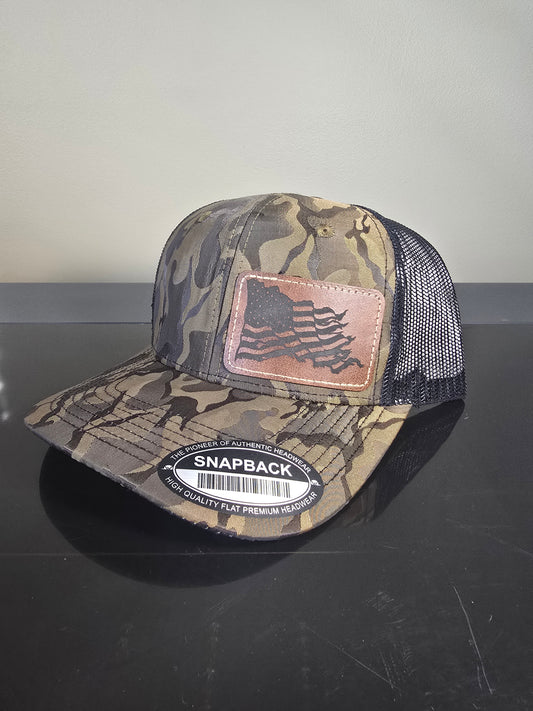Woodland Camo Snapback Hat - Old Glory