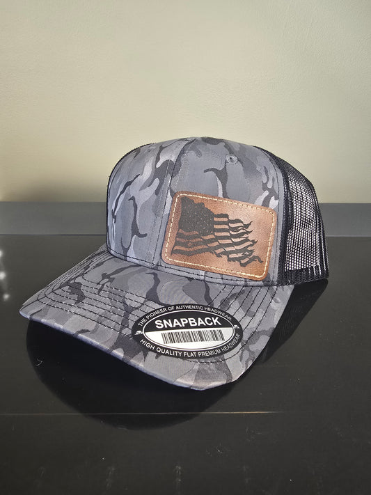 Gray Camo Snapback Hat - Old Glory