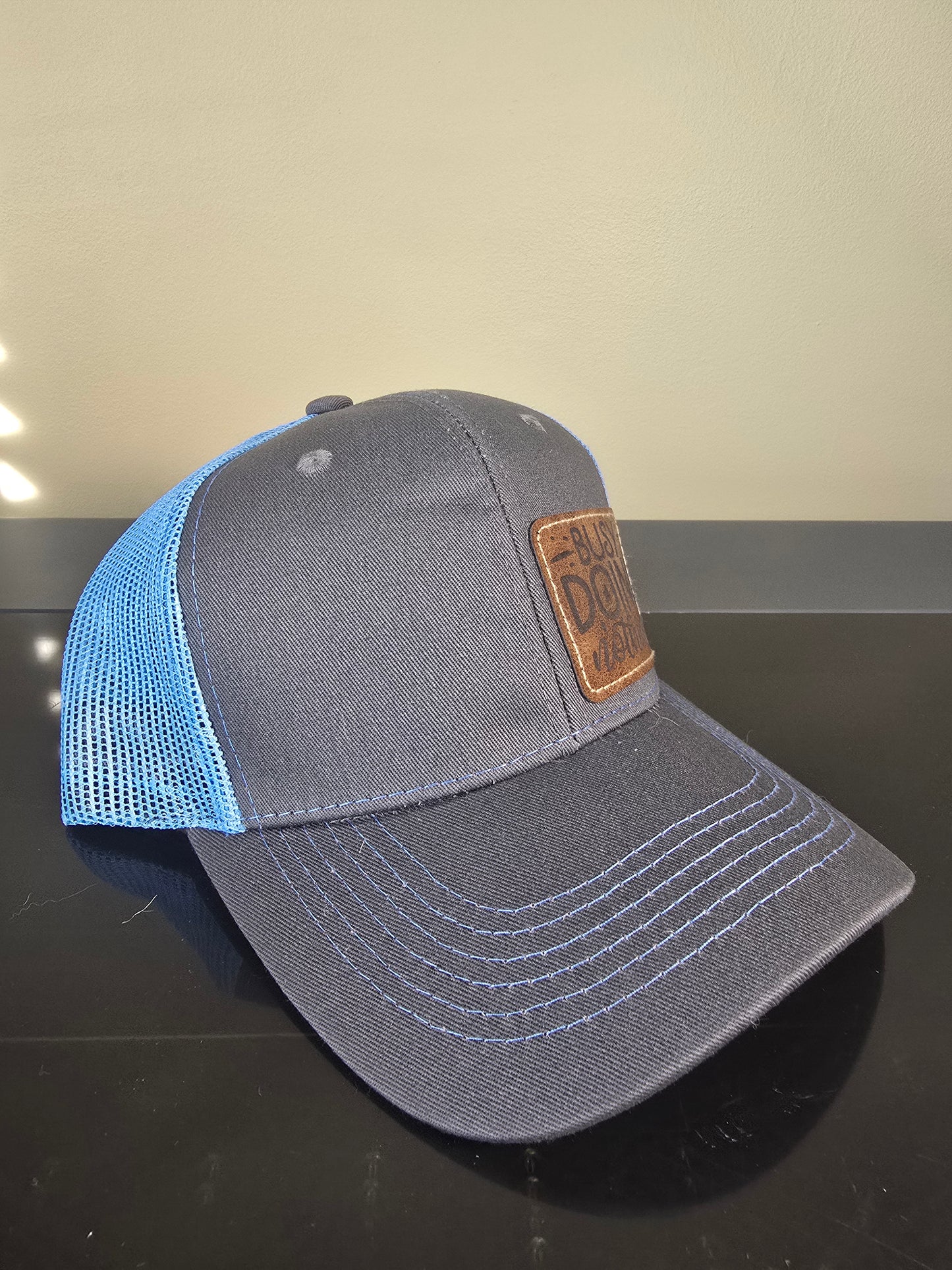 Gray & Blue Snapback Hat - Busy Doing Nothing