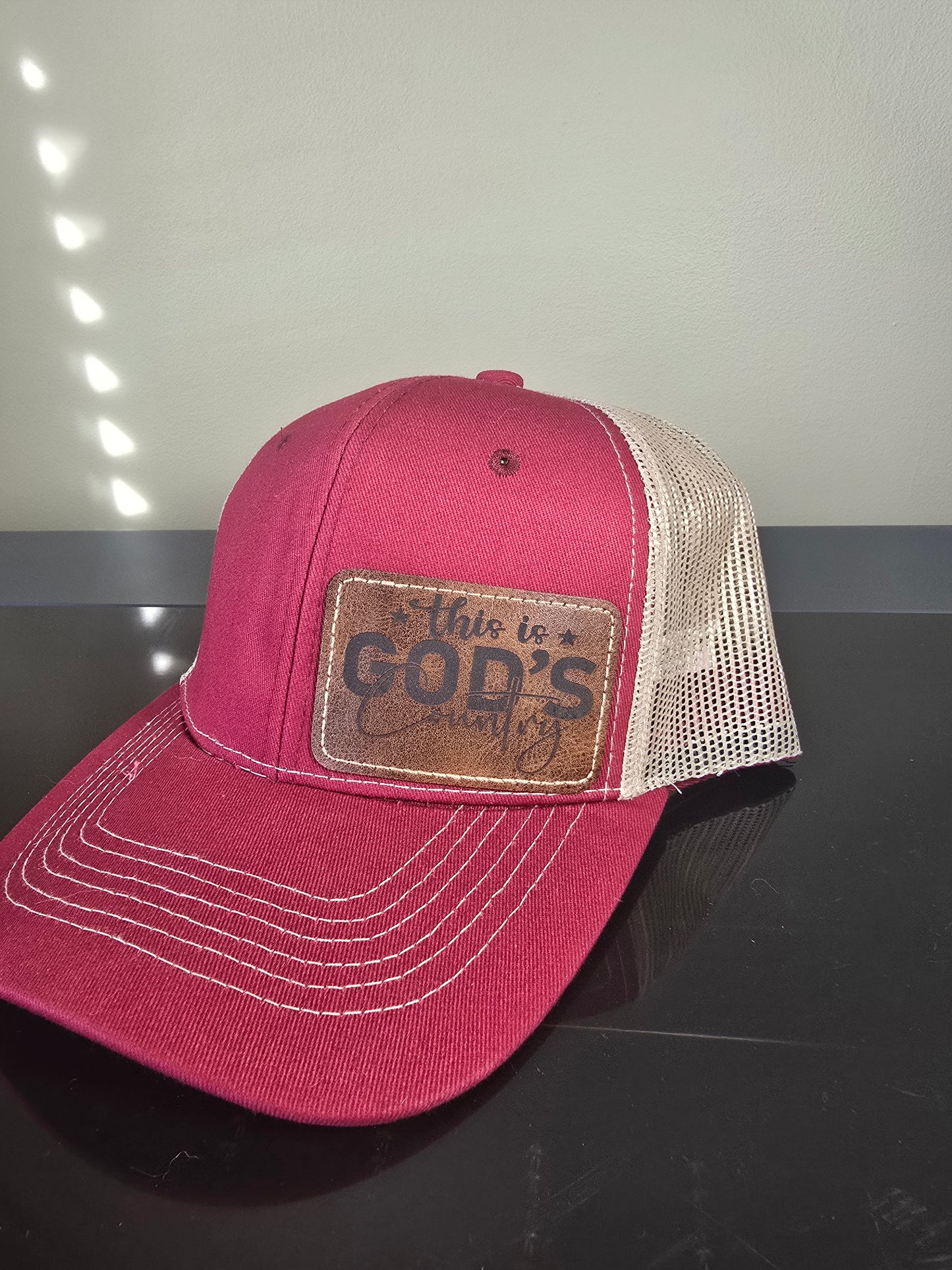 Red & Brown Snapback Hat - This is God's Country