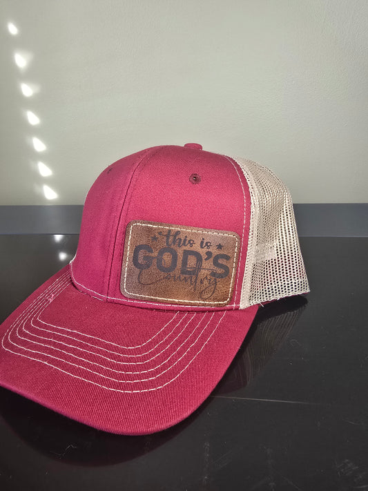 Red & Brown Snapback Hat - This is God's Country