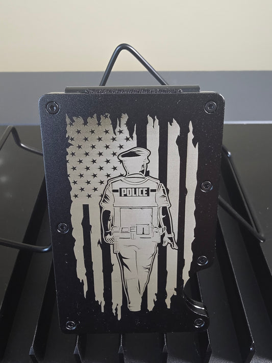 Black Slim Wallet - Police Officer