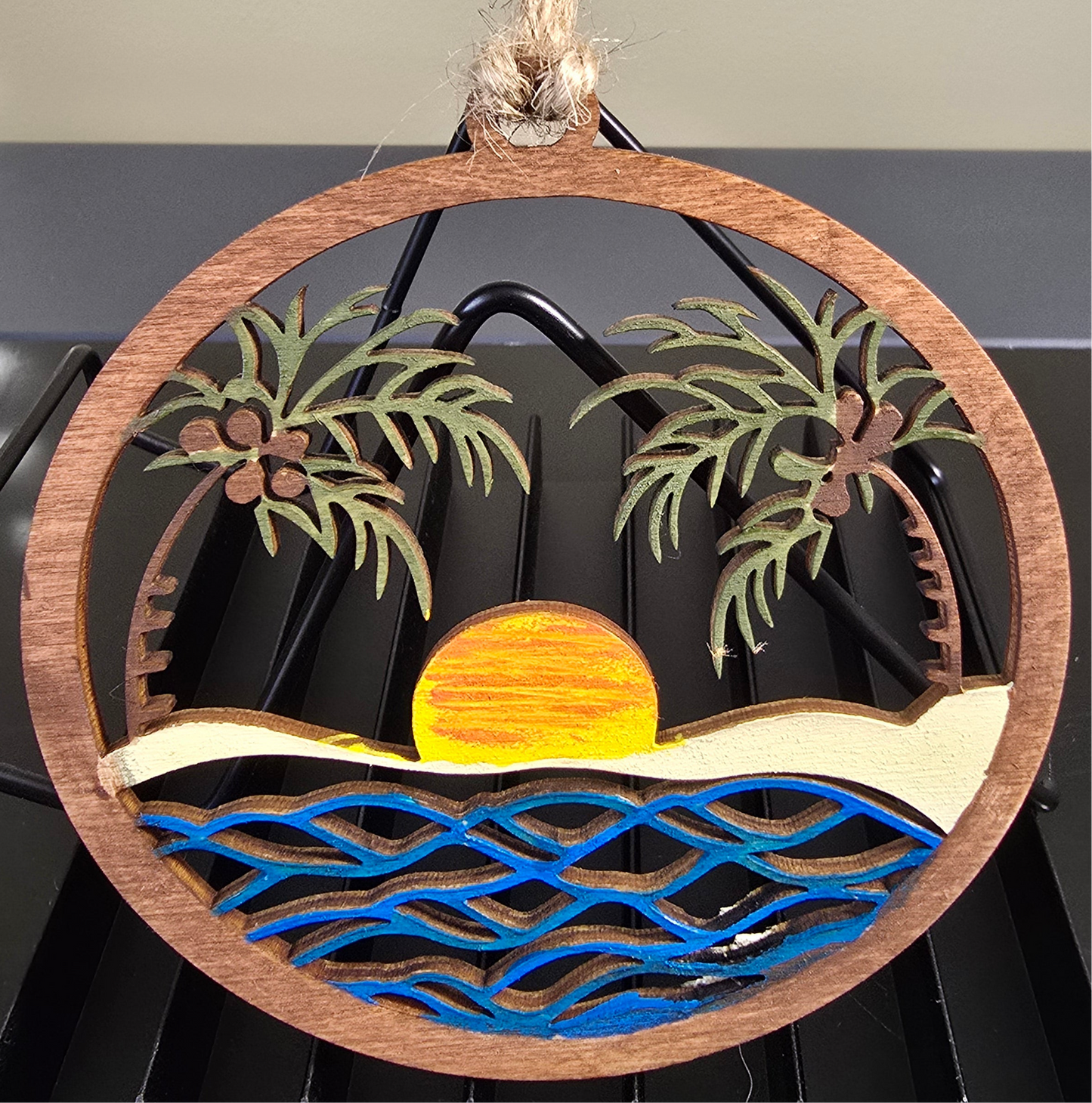Beach Painted Wooden Ornament